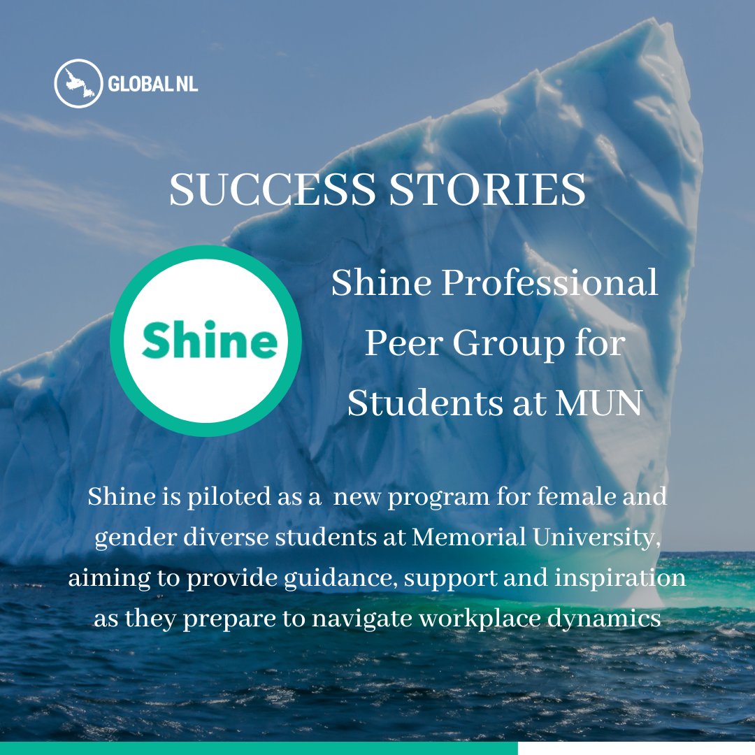 ✨ In partnership with <a href="/MUNSocialEnt/">Centre for Social Enterprise</a>, <a href="/MUN_MCE/">Memorial Centre for Entrepreneurship (MCE)</a> and <a href="/CenovusCentre/">Cenovus Centre</a>, Shine is a new program at MUN that aims to provide students with guidance, support and inspiration as they prepare to navigate the workplace. 

Keep an eye out for future events 👀

#GlobalNL #Networking #Connect