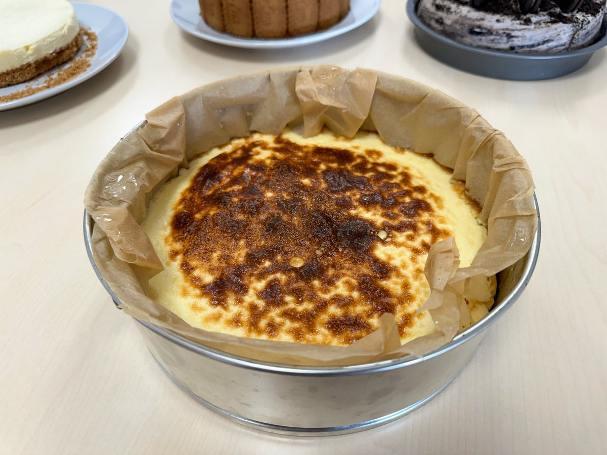 In honour of National Cheesecake Day earlier this week we challenged the team to a bake-off! Today is judgement day. Our contenders are Biscoff, Oreo, Burnt Basque, &amp; a suspicious-looking Raspberry Ripple and New York cheesecake. Which one gets your vote? #NationalCheesecakeDay