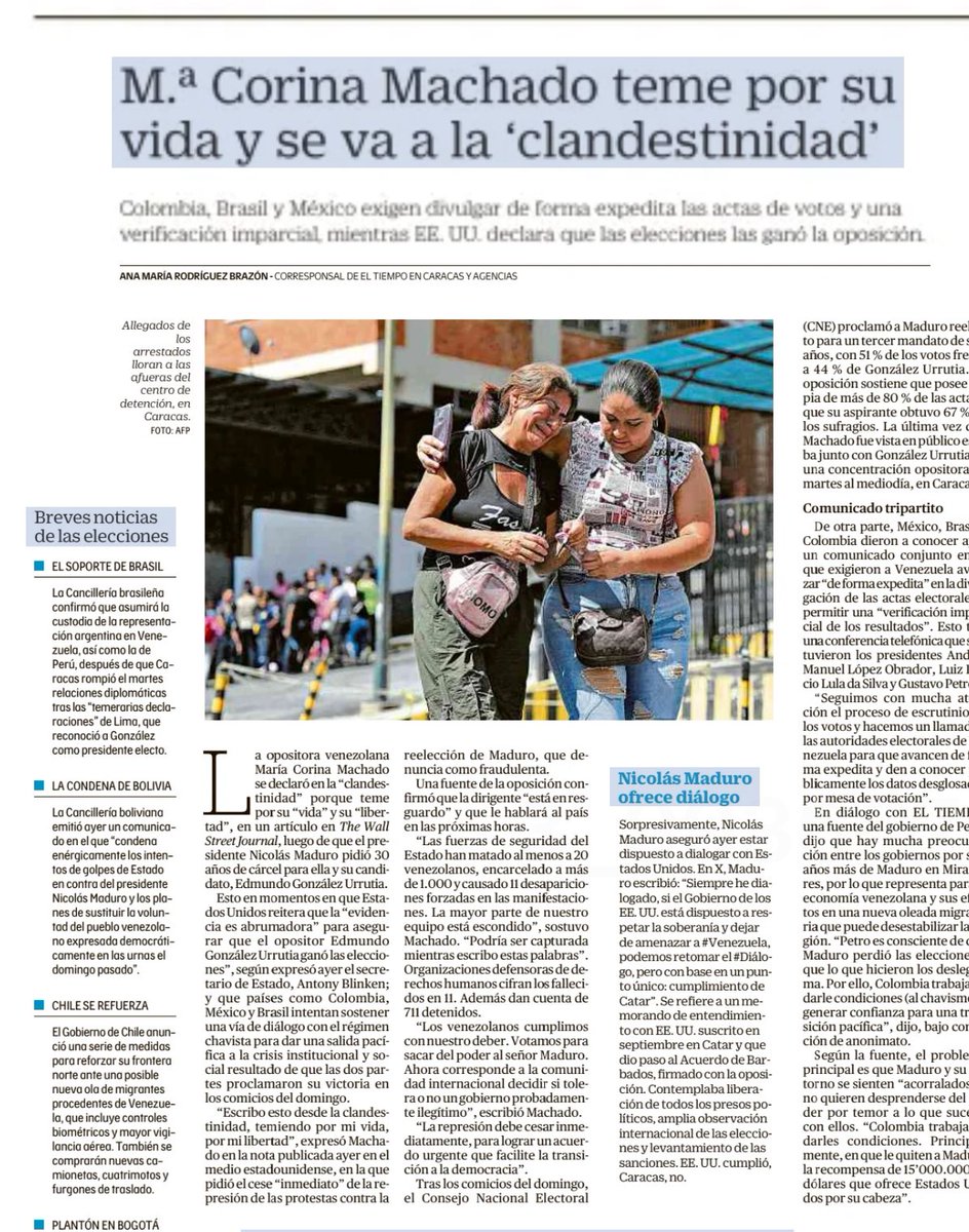 Muy extraño que los comunicados de México, Brasil y Colombia no se hayan referido a la defensa de los derechos de la oposición, y a las actitudes represivas del gobierno venezolano
En lugar de en en entrar en debates de redes con quienes han sido víctimas directas del fraude