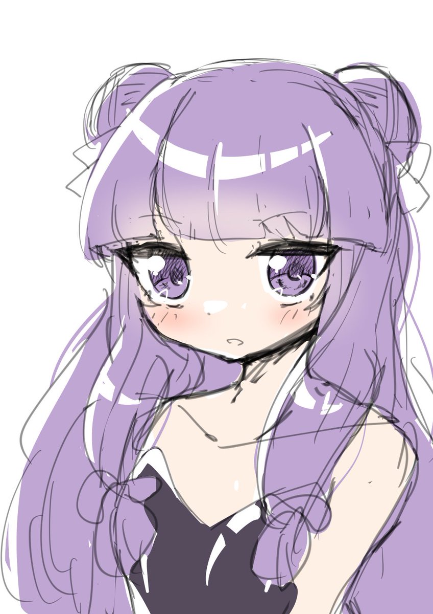 飛行機の中で描いてたぱっちぇ(申し訳程度のバニー要素) 