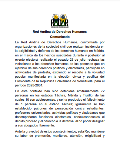 RADAR DDHH tweet media