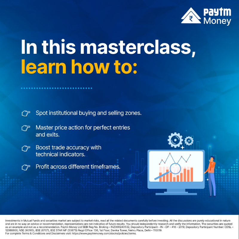 PaytmMoney's tweet photo. Master the art of market timing and strategies with our #Masterclass ‘The secret to being a successful Trader!’ with Neeraj Gogoi, Edu Coach, Paytm Money.
Date - 8th & 9th August 2024
Time - 4:30 to 6 PM
Fee- ₹49
#LearnWithPaytmMoney #PaytmMoney #Trading #TradingMasterclass