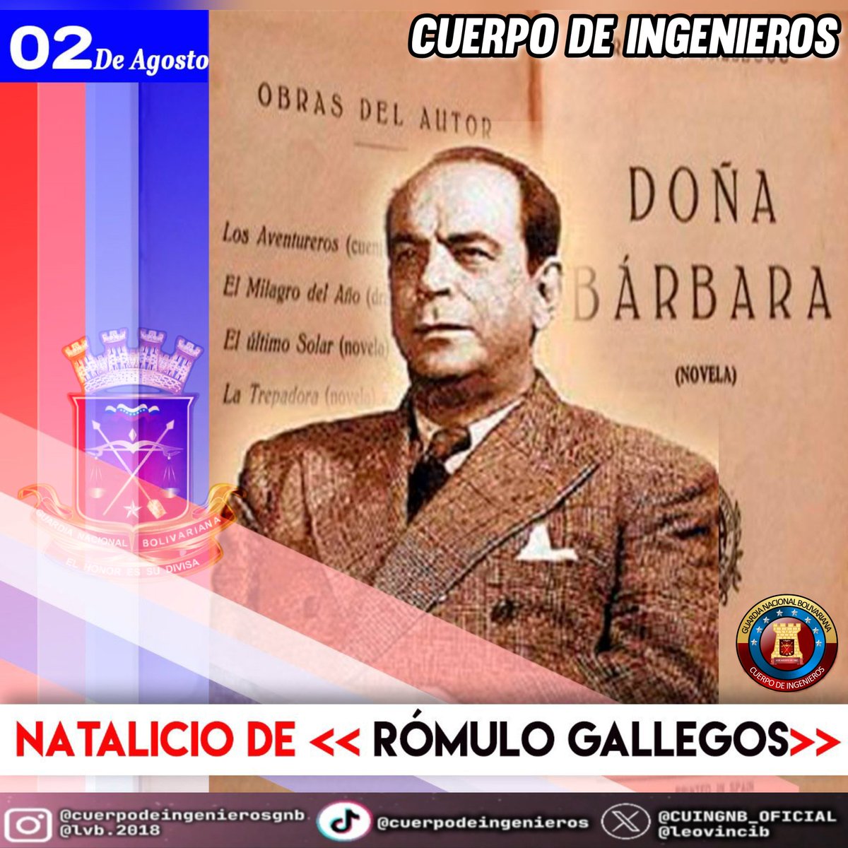 #2Ago 📌de 1884 nació en Caracas el escritor venezolano más importante del siglo XX. La obra literaria de Rómulo Gallegos incluyó más de 10 novelas como la emblemática Doña Bárbara, decenas de cuentos, ensayos, obras teatrales y guiones cinematográficos.
<a href="/ElioEstrada18/">MG. Elio Estrada Paredes</a>