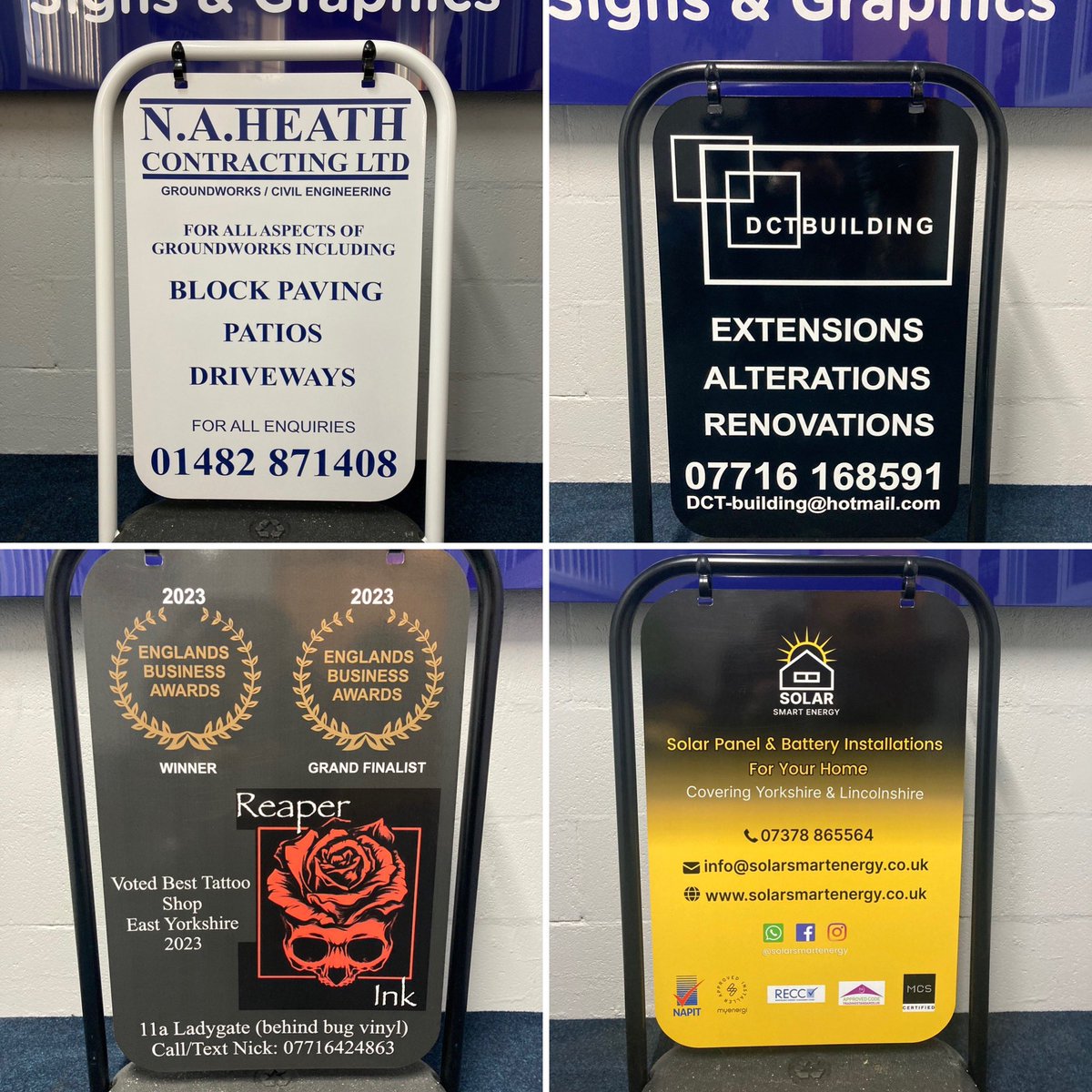 EYSG_BEVERLEY's tweet image. These are always popular, as Pavement signs are an effective way to advertise your business and help attract new customers.

Contact us on 01482 862266 or enquiries@eysg.co.uk to discuss your requirements.
eastyorkshiresignsandgraphics.co.uk
#Business #Advertising #PavementSigns #beseen