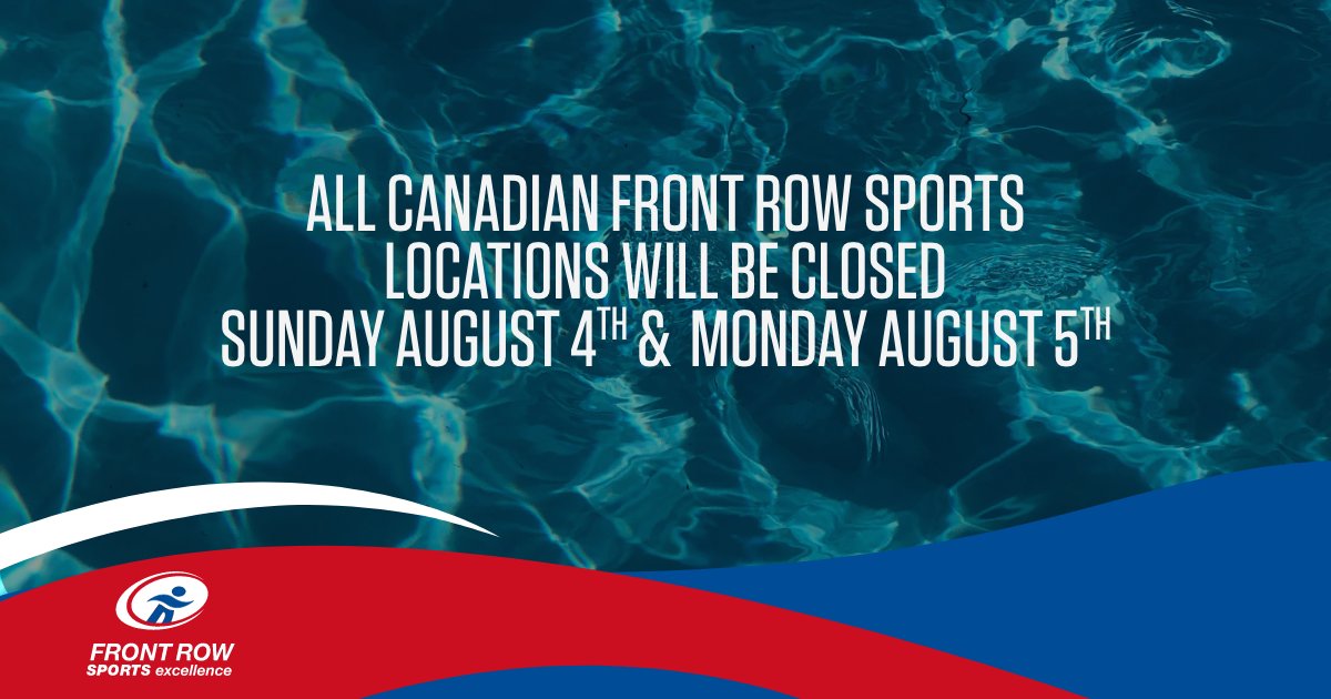 Hey, Canadian Front Row customers! 
The Civic Holiday is this weekend. Swing by on Saturday as we’ll be closed Sunday and Monday to celebrate. See you back on Tuesday, and here’s to an awesome long weekend ahead!