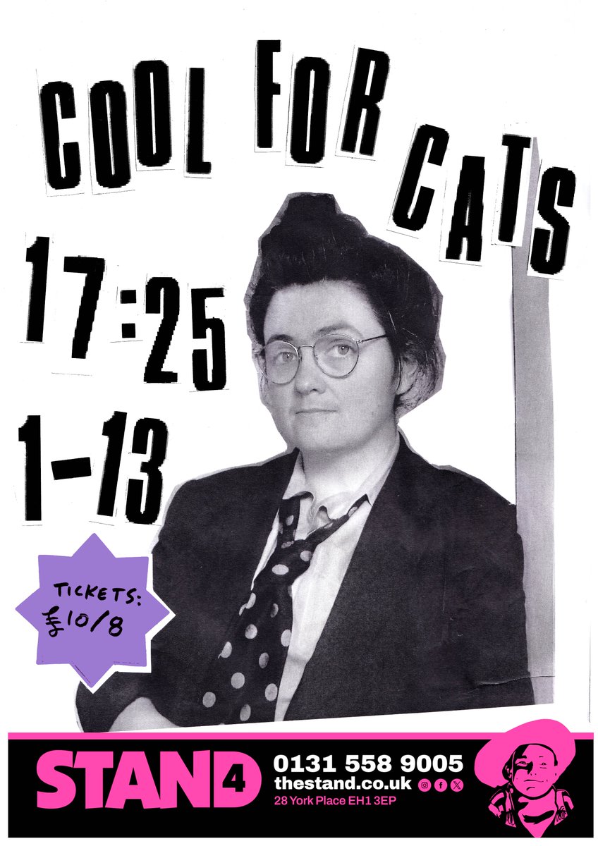 lstone345's tweet image. Hey punks!! You here for #edfringe? You wanna see some stand-up by kind of a goofy gal? You like film noir, rat science and fake cigarettes? Well, listen up sweethearts, I've made this for you thestand.co.uk/fringe/2026/la… #EdinburghFringe24 #edfringe2024