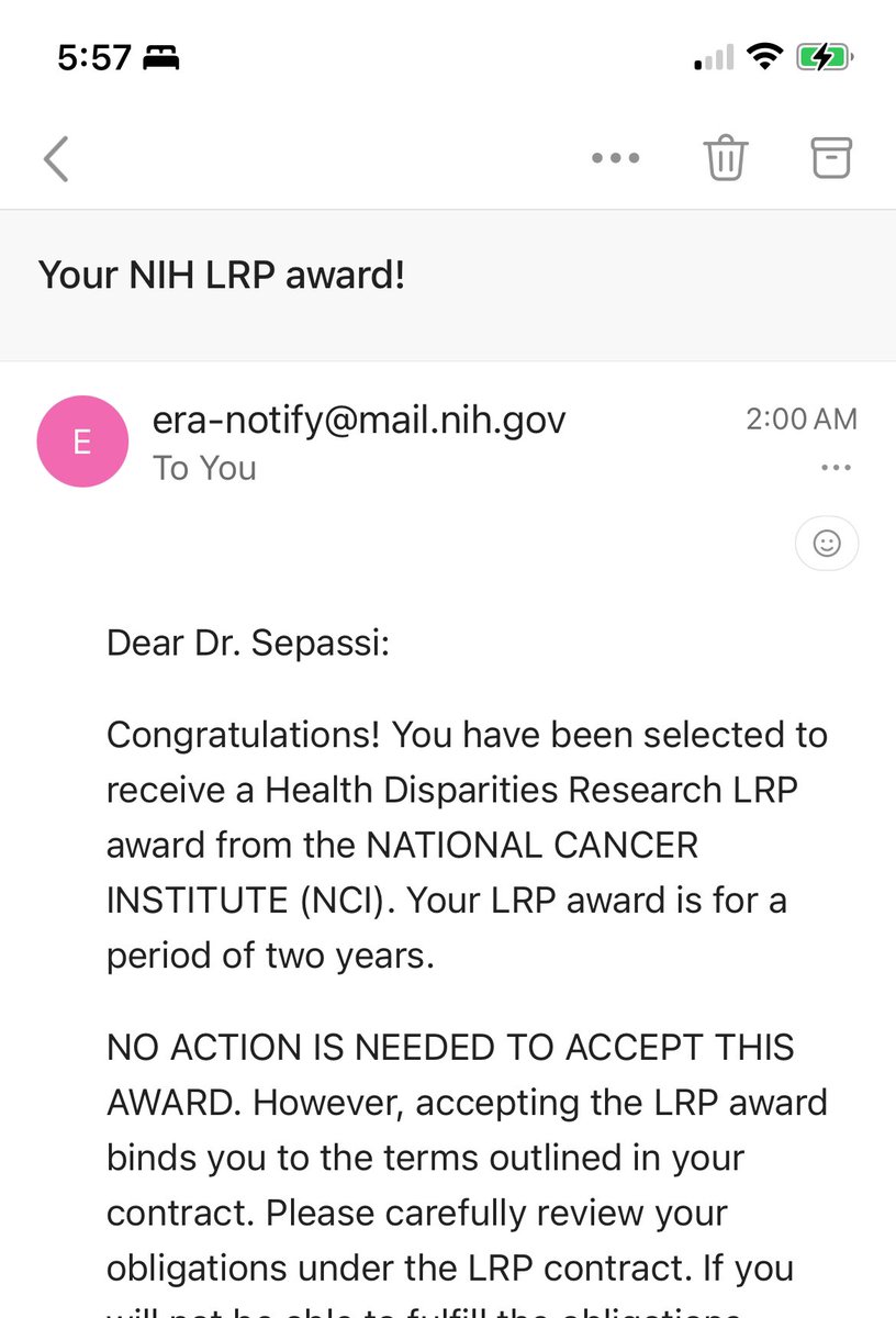 Aryana Sepassi (@arysepassi) on Twitter photo Happy to share that I received the #nihlrp award from <a href="/theNCI/">National Cancer Institute</a>! If anything, this will help me focus more on helping more people with cancer and socioeconomic troubles without having to worry about my own financial needs. Onwards! <a href="/NIH/">NIH</a> <a href="/NIH_LRP/">This account is no longer active.</a> Happy to share that I received the #nihlrp award from <a href="/theNCI/">National Cancer Institute</a>! If anything, this will help me focus more on helping more people with cancer and socioeconomic troubles without having to worry about my own financial needs. Onwards! <a href="/NIH/">NIH</a> <a href="/NIH_LRP/">This account is no longer active.</a>