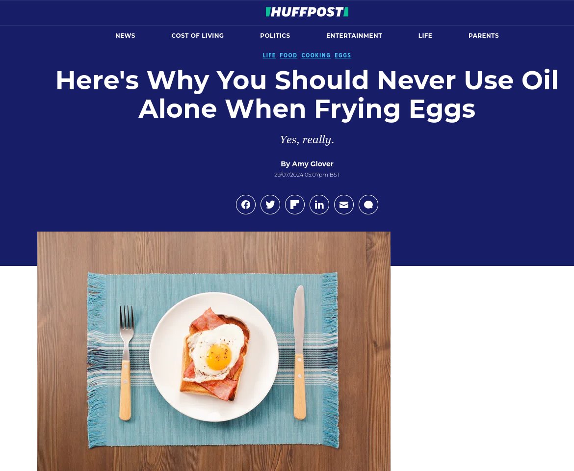 Fun to be quoted in an article on frying eggs alongside <a href="/GordonRamsay/">Gordon Ramsay</a> and <a href="/JustinChapple/">Justin Chapple</a> from <a href="/foodandwine/">Food & Wine</a>  huffingtonpost.co.uk/entry/dont-jus…