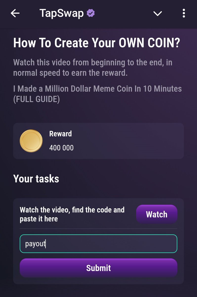 AbirMahmud44373's tweet photo. Question🎬 : How To Create Your OWN COIN?

Answer ☑️: payout 

Like and Follow 

#tapswap 
#Tapswap 🤖
#tapswapcode 
#tapswapcodes 
#tapswapnetwork #TAPSWAP Daily Combo $CRL #CRLArmy
#Tapswapcode #tapswapdailycodes https://t.co/rPDhkfQjpV