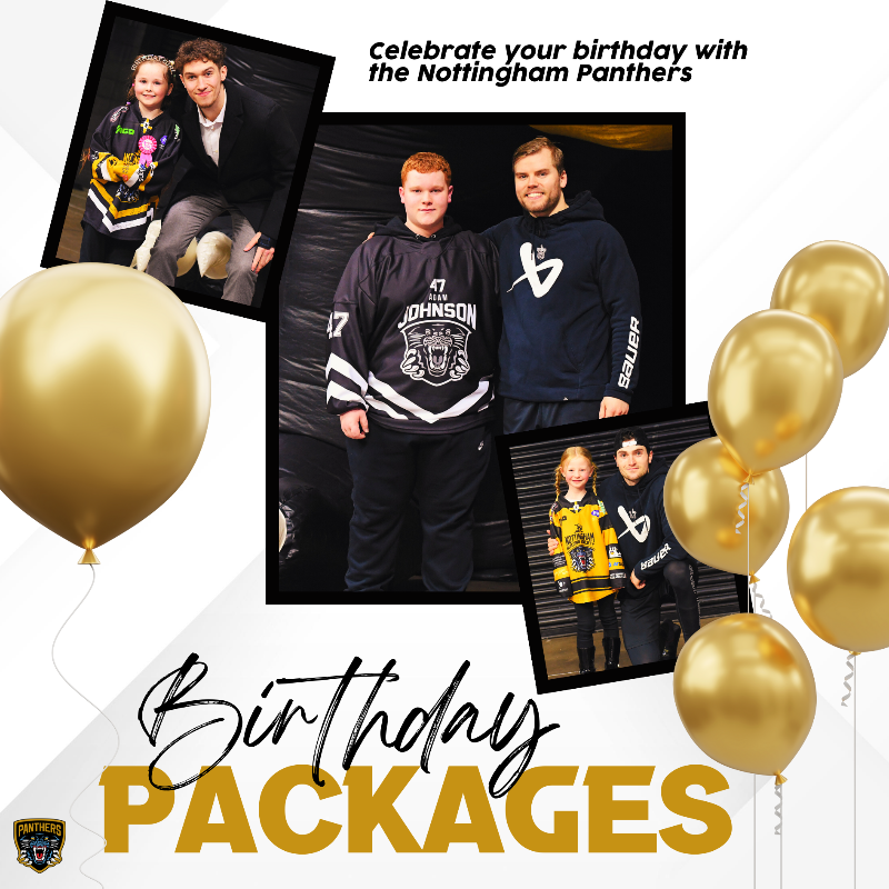 PanthersIHC's tweet photo. You can celebrate your birthday in style this season with the very special Nottingham Panthers Birthday Experience🎂😼

There are 2️⃣ great packages available! Find out more⤵️
