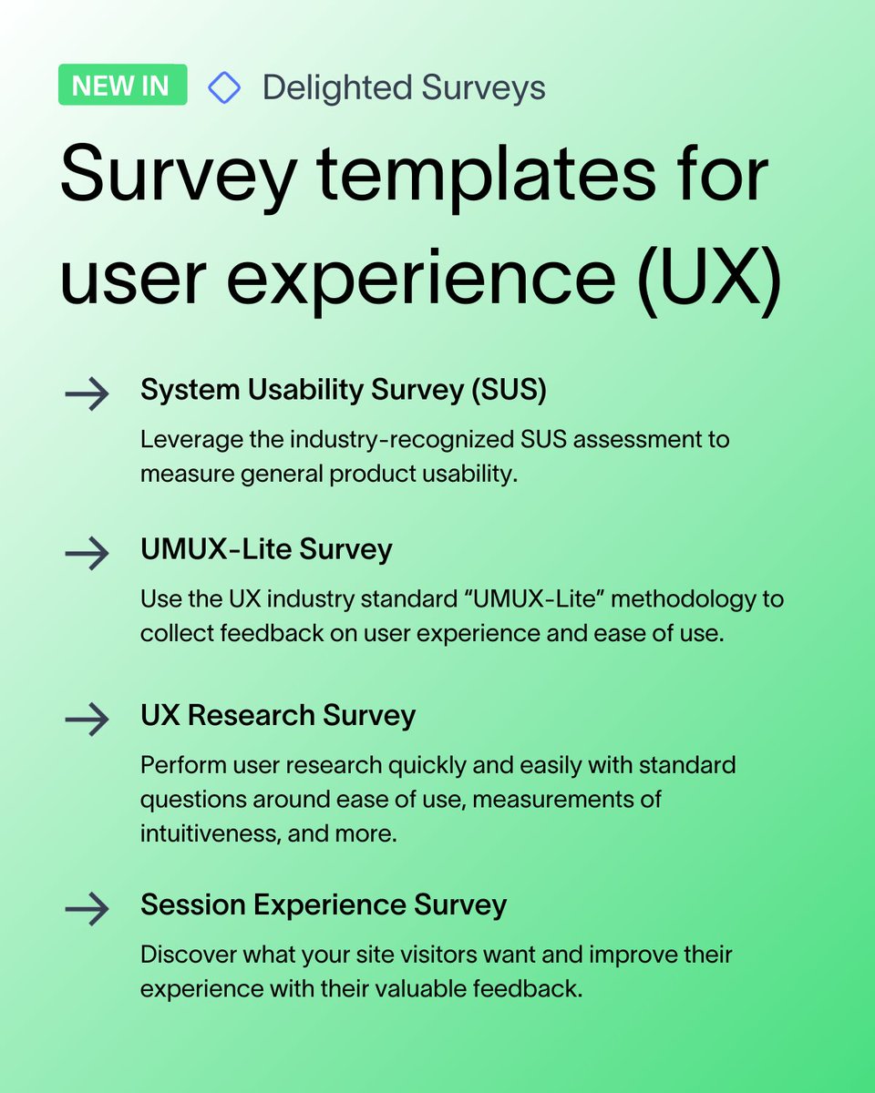Is your online store ready for high traffic during back-to-school sales? Get a pulse on UX with our survey templates:

➡️ System usability survey (SUS)
➡️ UMUX-Lite survey
➡️ UX research survey
➡️ Session experience survey

📈 Start surveying today: dl.ht/4cR0EsQ