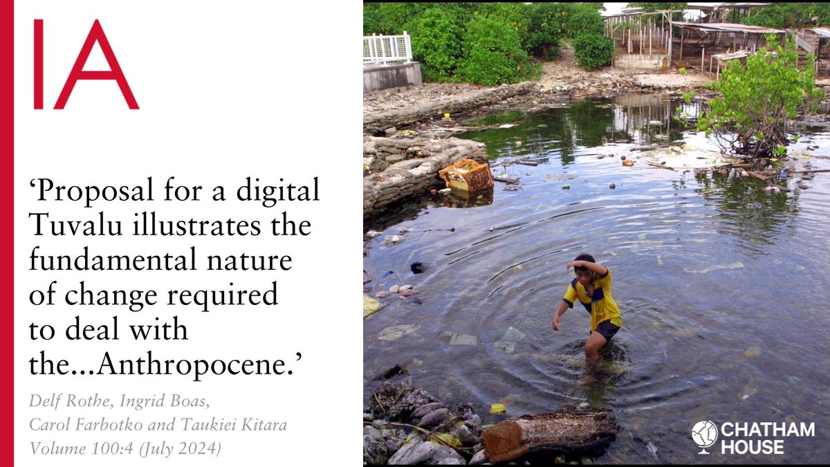 International Affairs (@iajournal_ch) on Twitter photo Can Tuvalu survive state extinction by becoming a digital state? 🇹🇻
In their #openaccess article, @DelfRothe, IIngrid Boas, Carol Farbotko & <a href="/TaukieiK/">Taukiei Kitara</a> study Tuvalu's virtual sovereignty and its implications for international relations. Read here: doi.org/10.1093/ia/iia… Can Tuvalu survive state extinction by becoming a digital state? 🇹🇻
In their #openaccess article, @DelfRothe, IIngrid Boas, Carol Farbotko & <a href="/TaukieiK/">Taukiei Kitara</a> study Tuvalu's virtual sovereignty and its implications for international relations. Read here: doi.org/10.1093/ia/iia…
