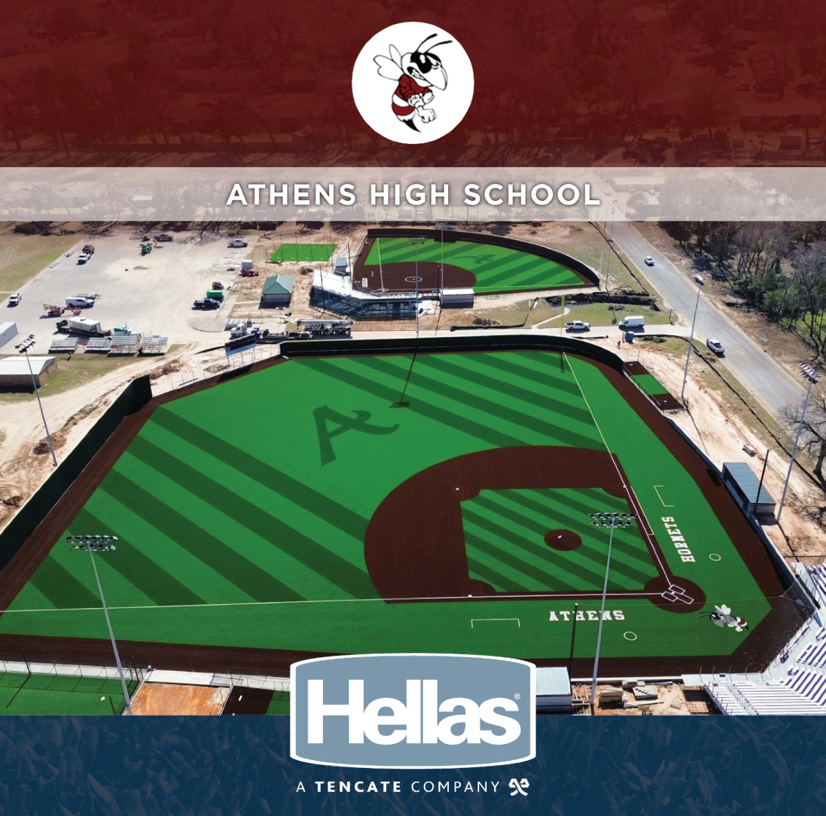 HellasInc's tweet photo. 🔨 We’re excited to share that Hellas Construction has recently finalized Athens High School Softball and Baseball fields! Thank you to Athens ISD for trusting us with your athletic facilities!
#HellasConstruction https://t.co/TCh1xgGlQ9