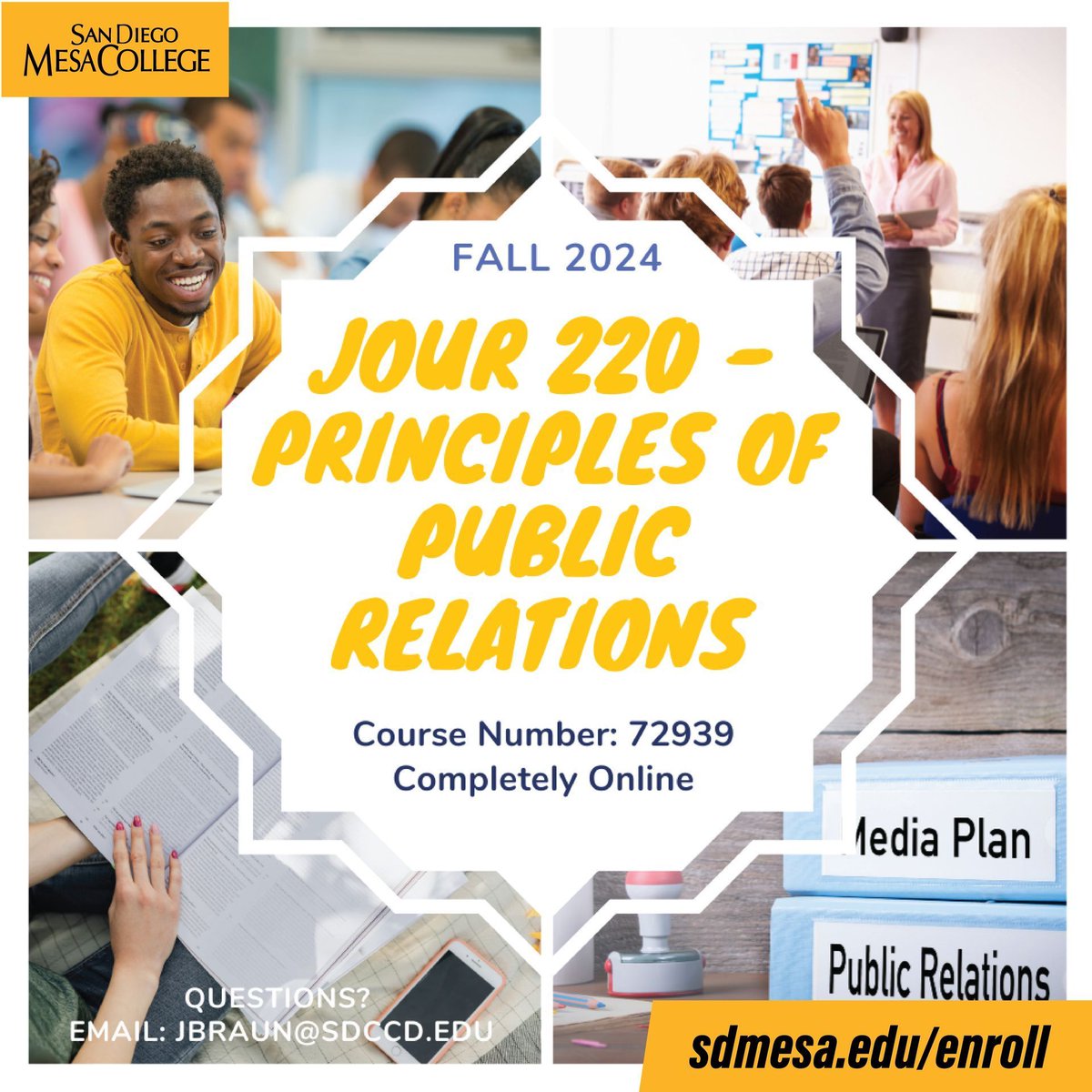 sdmesacollege's tweet photo. The award-winning Mesa Press is looking for journalists. Are you ready to join their ranks?  Take journalism classes here at Mesa! Register for Fall 2024 classes before space runs out at https://t.co/L3spIwlc6j https://t.co/gZGBuSQK2E