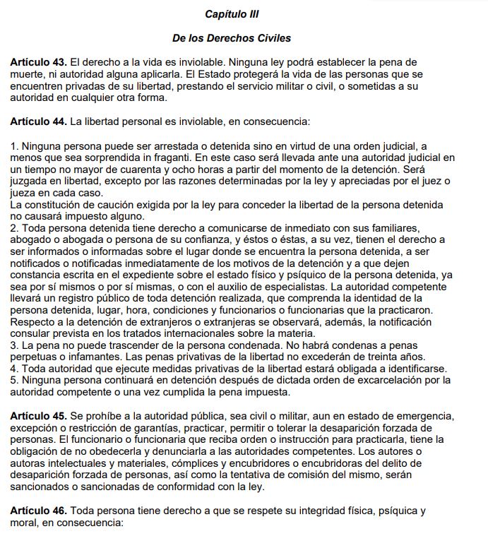 SECURITYMTY's tweet photo. @UHN_Plus Extracto de la Constitución de Venezuela........... https://t.co/J9IaCKyY0R