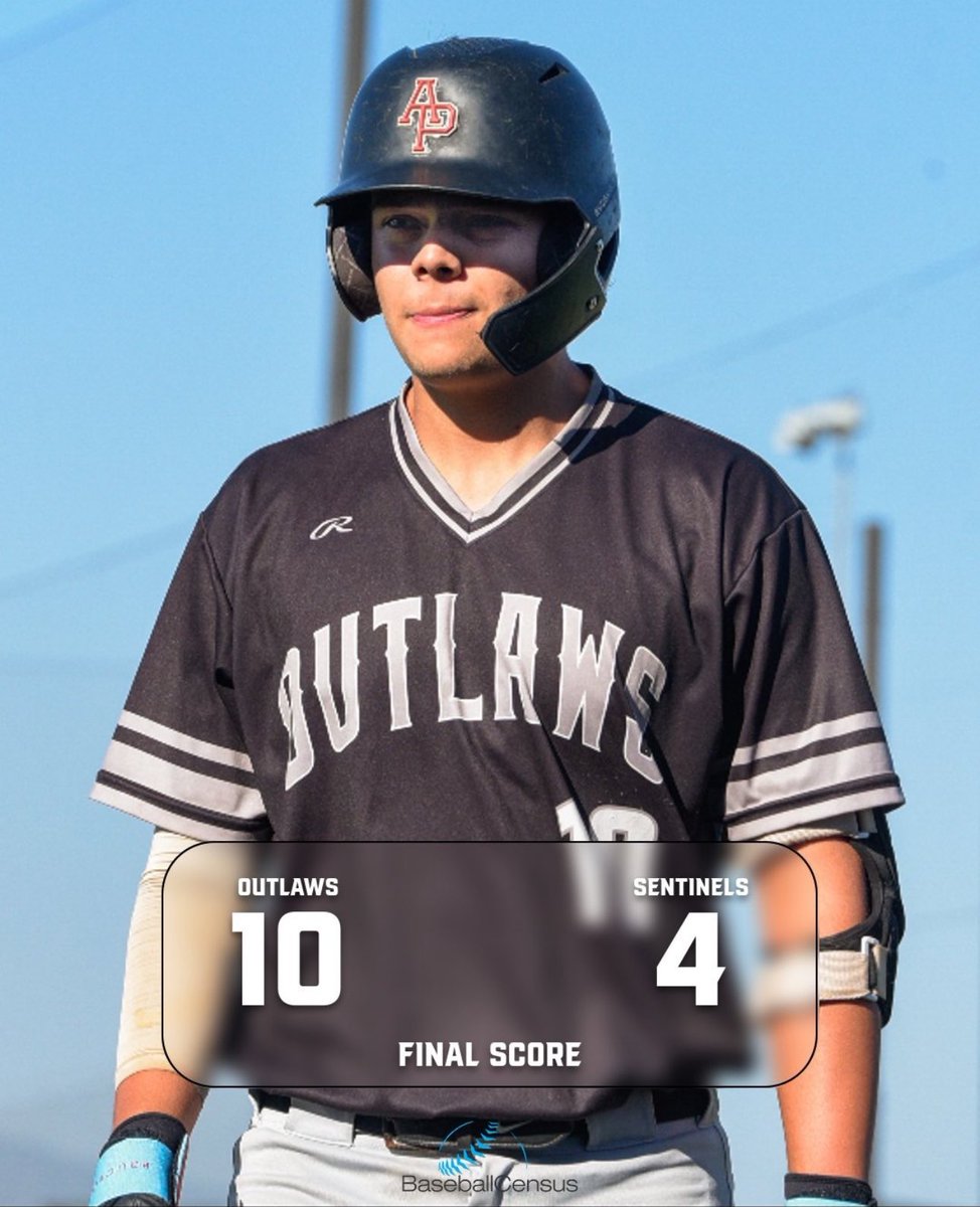Baseball Census (@baseballcensus) on Twitter photo Outlaws take game 1 over the Arroyo Seco Sentinels <a href="/SecoSentinels/">Arroyo Seco Sentinels</a> with a score of 10-4
Game 2 begins today at Ben Hines Field, University Of La Verne.
First pitch set for 12:30
Game 3 to follow if necessary
<a href="/210PrepSports/">210 Prep Sports</a> Outlaws take game 1 over the Arroyo Seco Sentinels <a href="/SecoSentinels/">Arroyo Seco Sentinels</a> with a score of 10-4
Game 2 begins today at Ben Hines Field, University Of La Verne.
First pitch set for 12:30
Game 3 to follow if necessary
<a href="/210PrepSports/">210 Prep Sports</a>