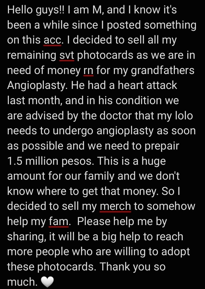 km_trashcan's tweet photo. Wts lfb seventeen ph
°• svt photocards •°

• selling as set
• can do hatian
• can ship to different add

Dop: 1 week
Rfs: need funds for my lolo's surgery

🏷 svt scoups jeonghan joshua jun wonwoo hoshi woozi the8 dk mingyu seungkwan vernon dino https://t.co/QHPZhOmUbk