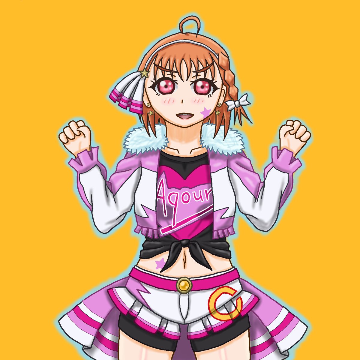 高海千歌 「千歌ちゃんの誕生日なので過去絵を再掲。新規絵は今描いてます从c*・ヮ・§ 」|ロギのイラスト