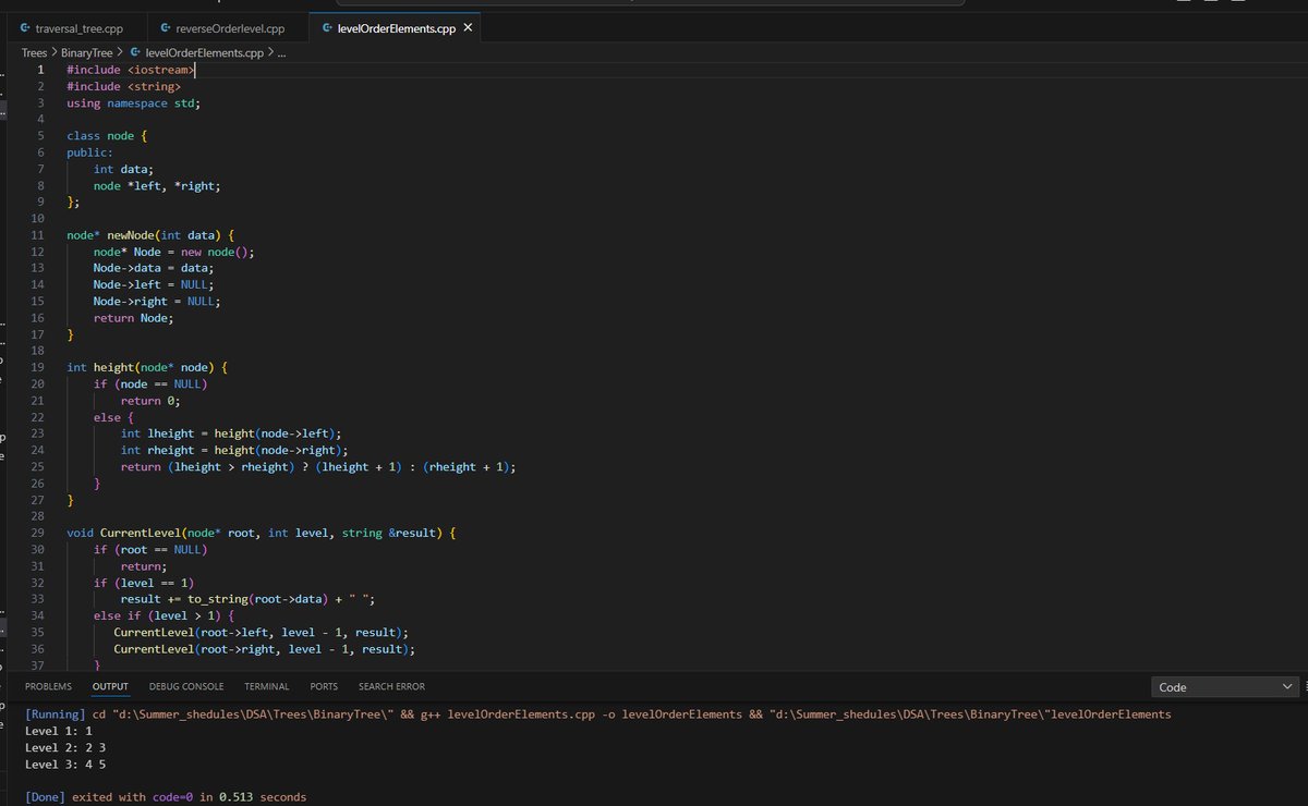 VV_Algos's tweet photo. Day 22 of my 30-day DSA challenge! 
Today was highly productive.
Implemented tree traversals: Inorder, Preorder, and Postorder in C++.
Solved "Maximum Depth of Binary Tree" on LeetCode.
Explored "Level Order Traversal" and "Reverse Level Order Traversal" of Binary Tree.
#DSA https://t.co/Zt0skH4d5e