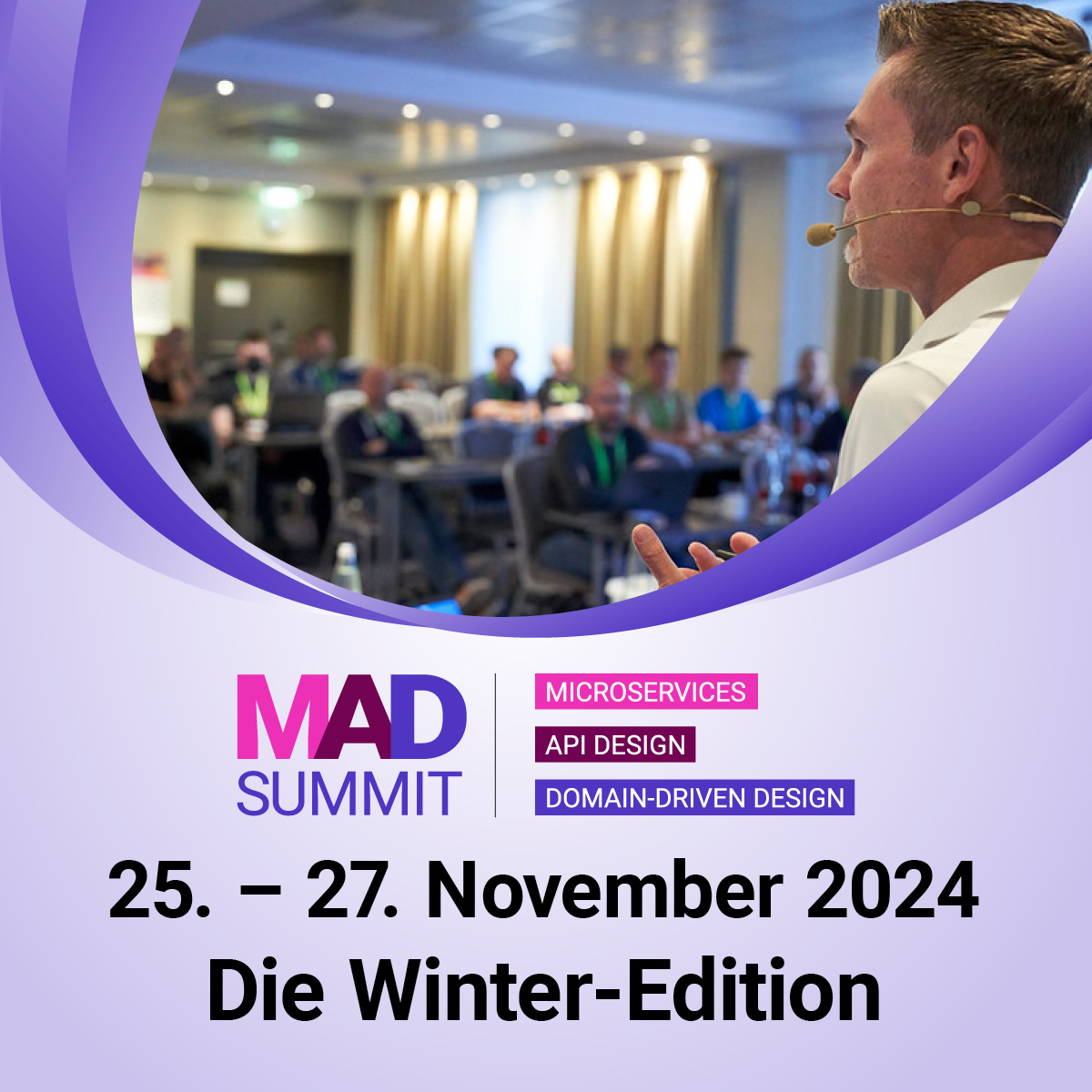 Im November wird Software-Design und -Entwicklung auf die nächste Stufe gehoben! 🧨😀

Der MAD Summit geht in die nächste Edition. Mit 18 Workshops zu API, Microservices und DDD.
Markiert euch jetzt den Spot im Kalender. 

Wir sehen uns in Berlin!