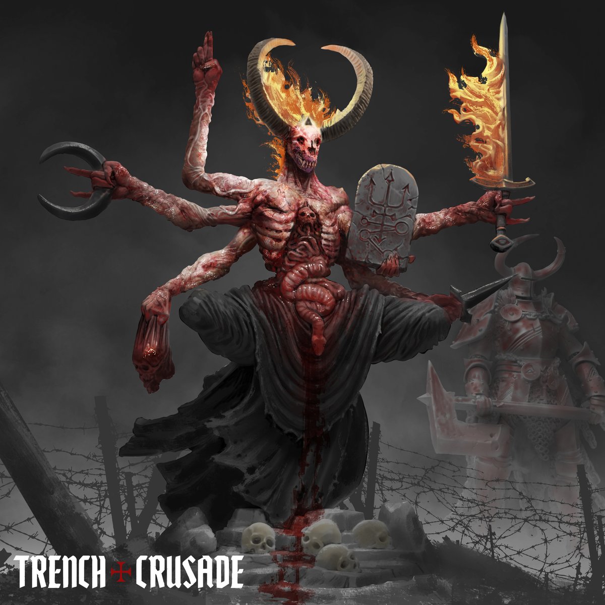 TrenchCrusade's tweet image. AUXILIA SORCERER

Atop tall towers clawing against the black sky of Hell, the Sorcerers of the Court of the Seven-headed Serpent perform rituals and spells to advance the schemes and machinations of their lords.