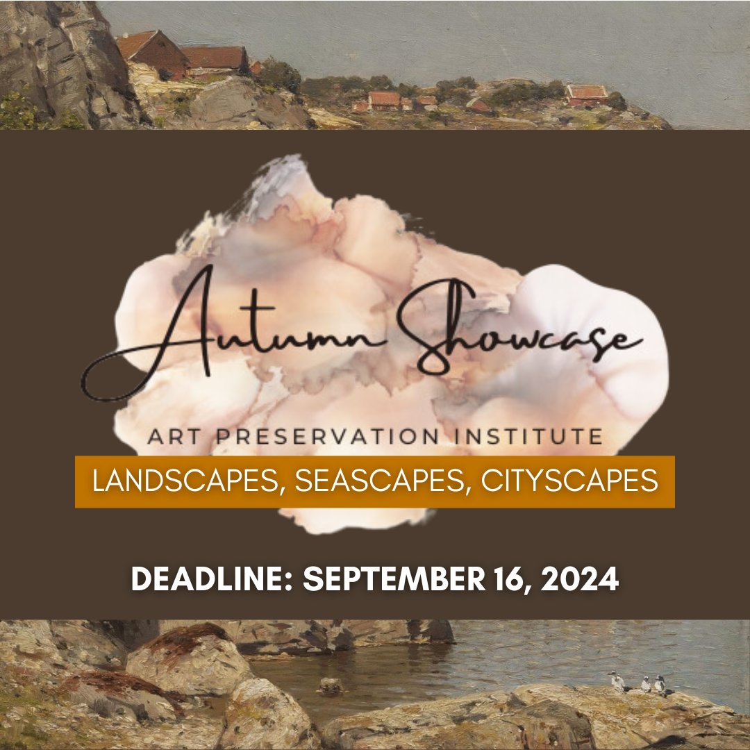 artcontests's tweet photo. Art Preservation Institute Autumn Showcase: Landscapes, Seascapes, Cityscapes - DEADLINE: September 16, 2024. https://t.co/xs5ccAkudH

#TheArtList #ArtPreservatioInstitute #AutumnShowcase https://t.co/ctHvORDelB