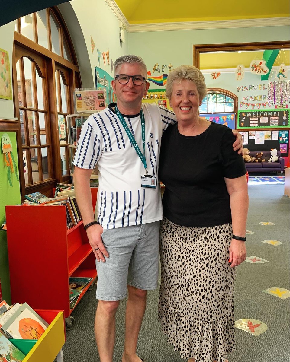 nathyc1972's tweet photo. Steph’s final shift    @SomersetLib #BridgwaterLibrary has just finished after 44 years loyal service @SomersetCouncil. Know you’ll be missed &amp; I’m sorry the words in my farewell card made you cry (you’d done so well until that point!) #FinalShiftDone #44Years #SuperSupervisor https://t.co/AHpQIf3J5w