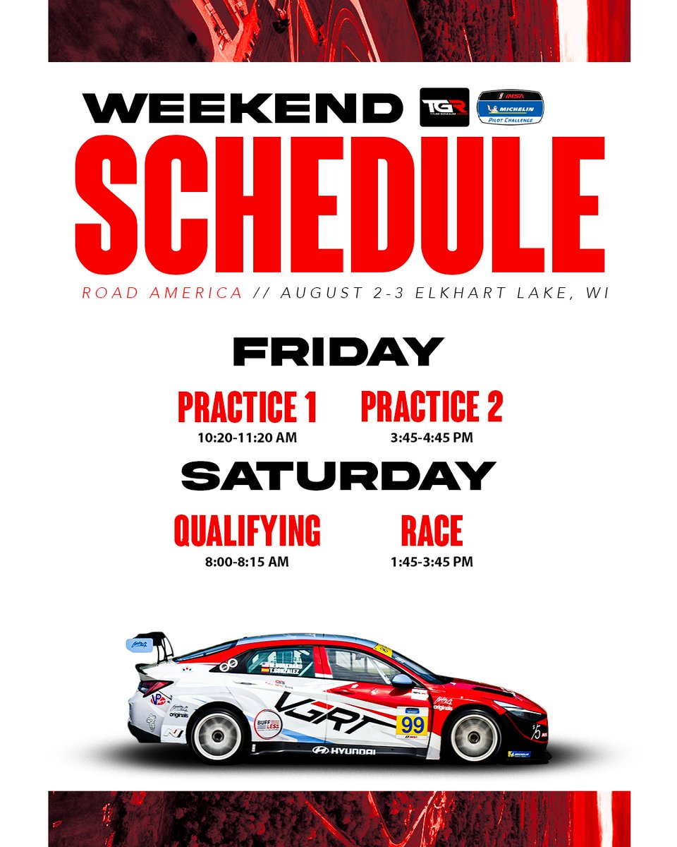 Tyler Gonzalez (@tylergonzalez57) on Twitter photo We're back and ready for more at Road America this weekend! All times central!
#TylerGonzalez / #TylerGonzalezRacing / @imsa / <a href="/vgrtracingteam/">Victor Gonzalez Racing Team</a> We're back and ready for more at Road America this weekend! All times central!
#TylerGonzalez / #TylerGonzalezRacing / @imsa / <a href="/vgrtracingteam/">Victor Gonzalez Racing Team</a>