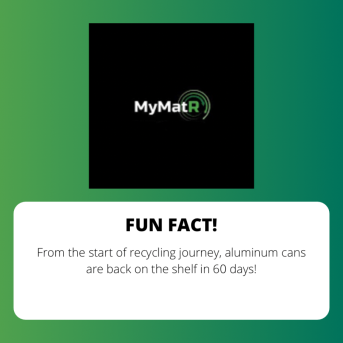 Just 60 days! That's how fast an aluminum can be back on the shelf after recycling. ♻️ MyMatR smart waste containers support recycling by ensuring proper sorting at the source of disposal! Learn more: calendly.com/mymatr-info/30… 

#Recycling #Sustainability #MyMatR