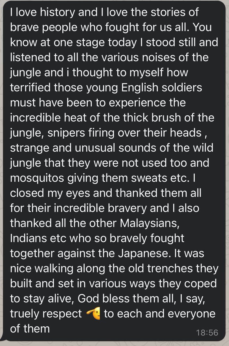 MalayaSingapore's tweet photo. The #MalayaHistoricalGroupSociety took us to the high point communications trench at #GreenRidge #GunungRelau used for supply lines.
My #English 🌹 got emotional, especially when the #UnionJack was displayed 🇬🇧
Below her message🙏🏻
#BattleOfKampar #Kampar
#MalayanCampaign #SWW 🧵 https://t.co/puve155c5Q