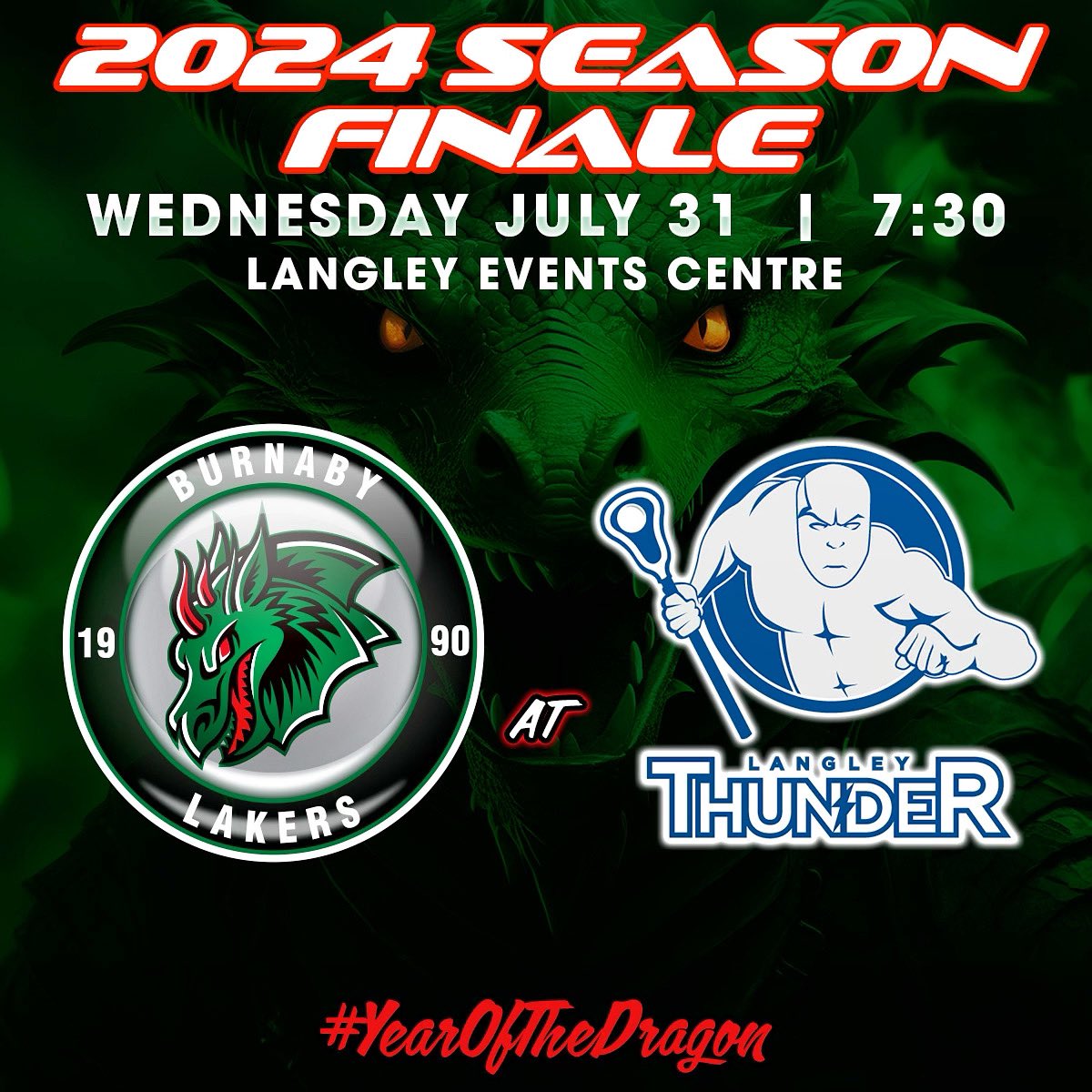 We’re heading into our final game of the season in Langley tonight when we face the Thunder at 7:30pm. 

#YearoftheDragon