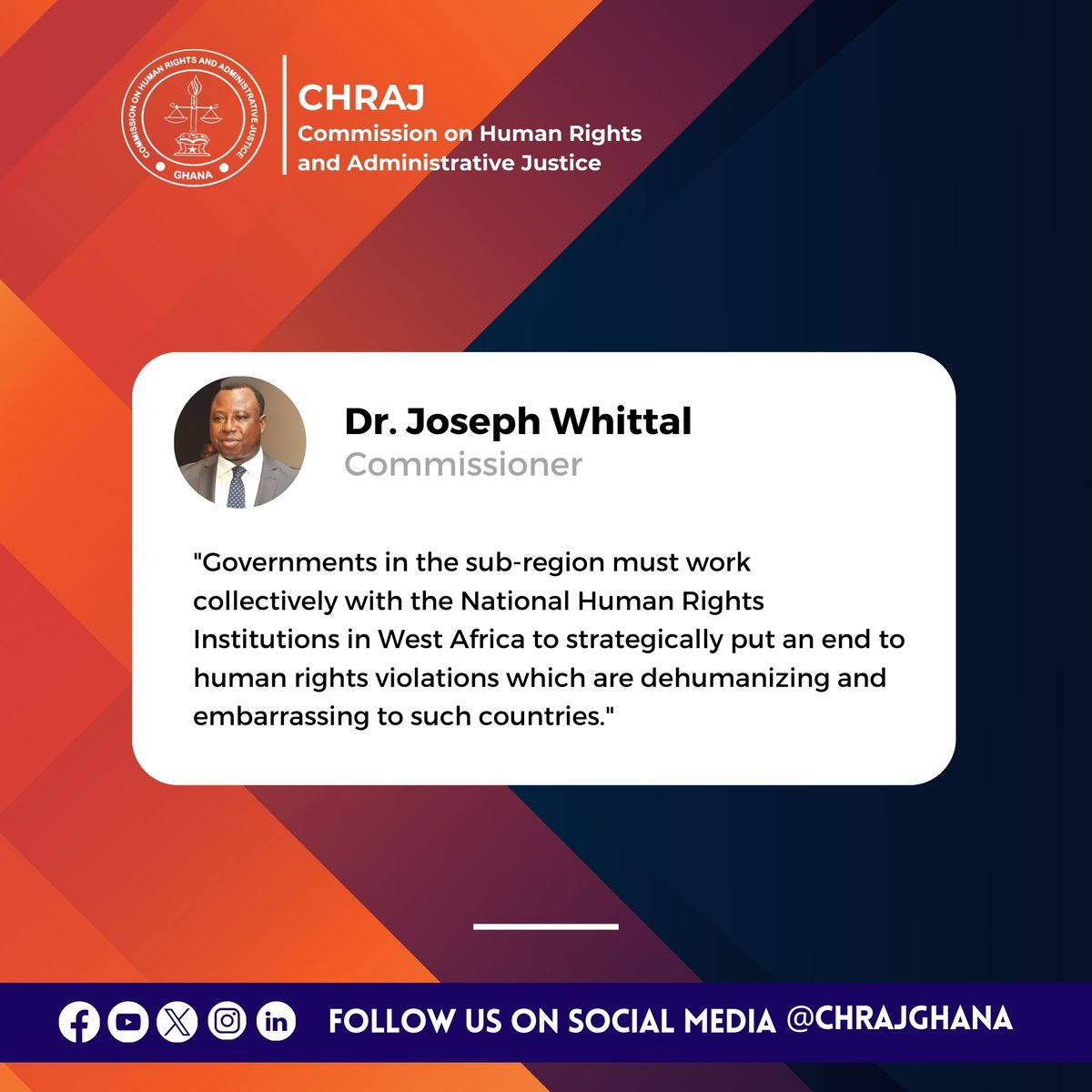 CHRAJGHANA's tweet photo. ๐ข#ACallToAction
Stand with us in the fight against #HumanRightsViolations. Your voice matters!
#HumanRights #JusticeForAll #EndHumanRightsViolations #CHRAJ #CallToAction https://t.co/fNDfeMBvGb