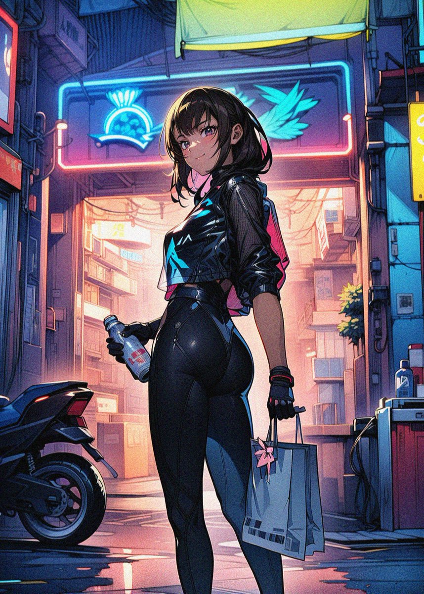 Wholesome. #AIart #cyberpunk #anime #90sanimestyle #animewaifu