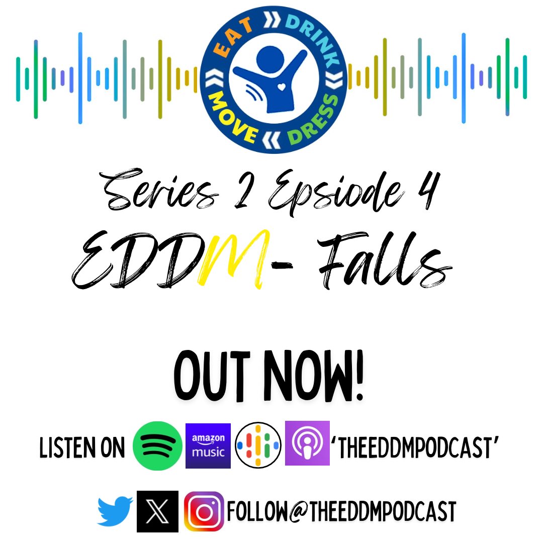 EDDMprogramme's tweet photo. S2E4 of #theEDDMpodcast is now live! 

Want to know more about deconditioning, falls and how #EatDrinkDressMove principles can help? Listen to #theEDDMpodcast epsiode out now on Spotify, Amazon music, Google podcasts and Apple Music! https://t.co/r0WOaNjwM4