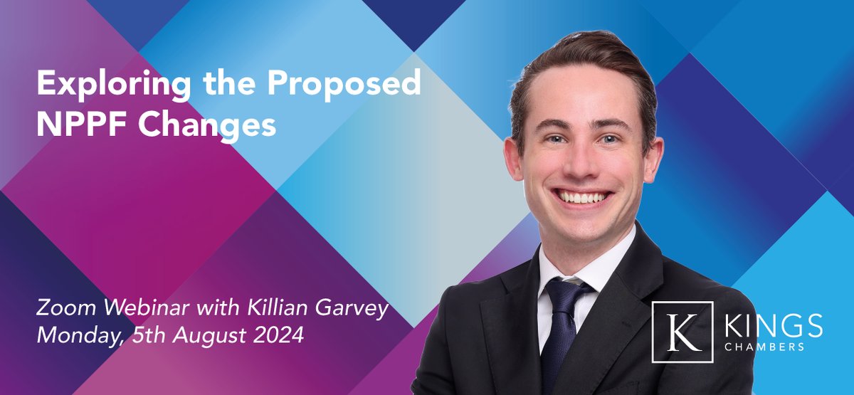 WEBINAR: Exploring the Proposed #NPPF Changes with Killian Garvey

🗓 Monday, 5th August 2024
🕛 12pm - 1pm
💻 Free Zoom Webinar

Register for free:
us02web.zoom.us/webinar/regist…