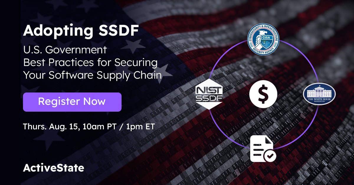 ActiveState's tweet image. 🔒 Join Our Webinar on Securing Your Software Supply Chain!

📅 Aug 15 | 🕒 10 AM PT / 1 PM ET

Learn best practices for adopting SSDF and ensuring compliance with US gov standards.

🔗 Register Now: hubs.ly/Q02JszGK0

#CyberSecurity #GovTech #SSDF #Compliance