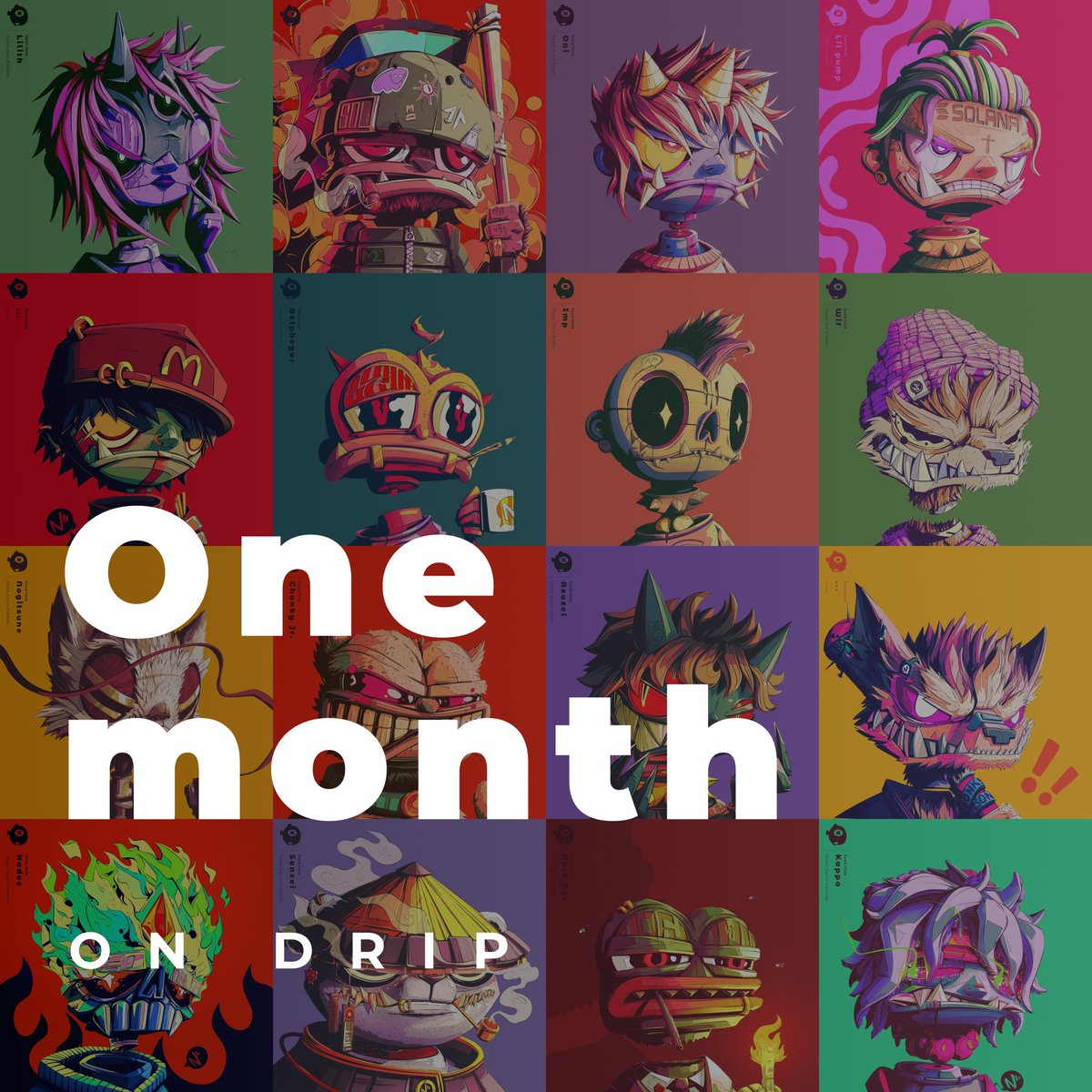 A bit over one month on Drip
I've released 16 pieces

Less than 5 hours left until the last snapshot of the month

And soon this will drop 👹
After which, a custom 1/1 will be added to this list for one of the top 3 of the month

Look more 👇