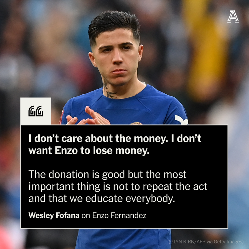 TheAthleticFC's tweet photo. Wesley Fofana is convinced Chelsea team-mate Enzo Fernandez is not a racist and says the fallout from his singing of an offensive chant is a thing of the past.

#CFC 

More from @SJohnsonSport ⬇️
