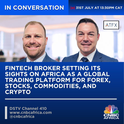 cnbcafrica's tweet photo. [SPONSORED] Join us as we speak to Linton White - Regional Head, ATFX Africa and Monty Barnard - COO, ATFX Africa from @ATFXGlobal on Fintech Brokers in Africa and the expansion of ATFX in the region. @LintonWhite 

Time: 13:30 CAT
#FocusOn #CNBCAfrica #DSTV410 #Fintech https://t.co/nTy2oNu7Gl