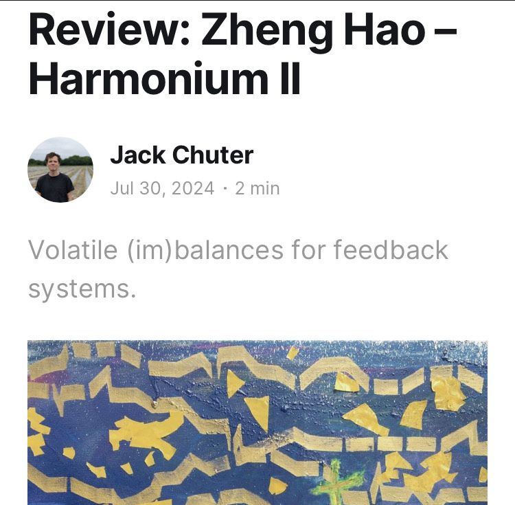 "the process persisting, hands ever poised, somewhere unseen," wonderfully written, thought provoking review of Zheng Hao's 'Harmonium II' by one of our favourite writers, Jack Chuter, over at @AttnMagazine  Read it here: attnmagazine.co.uk/review-zheng-h…