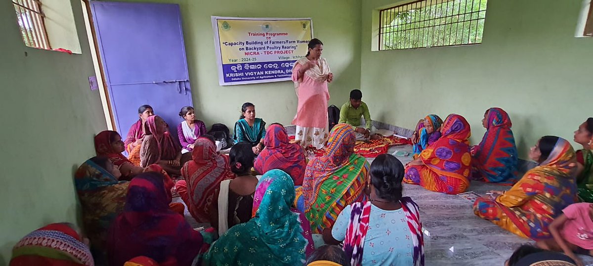 kvkdhenkanal's tweet photo. Capacity building of farmers and farm women on Backyard Poultry Rearing at village: Ichhapur, Block: Dhenkanal Sadar" under NICRA-TDC Project on 31.07.2024
#CapacityBuilding #PoultryTraining #BackyardPoultry #SustainableFarming
@icarindia @AtariKolkata @OdishaUniversi1 https://t.co/Epdcw7gWn2