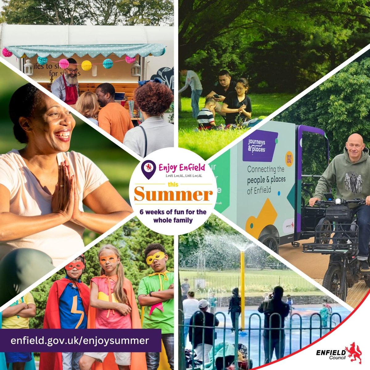 Our fun-filled summer programme has a variety of events and activities in our beautiful parks.

Relax with a picnic, listen to some live music, or join a yoga class, we have it all.

Browse our website orlo.uk/BNT6k

#EnjoyEnfield #EnjoyEnfieldSummer