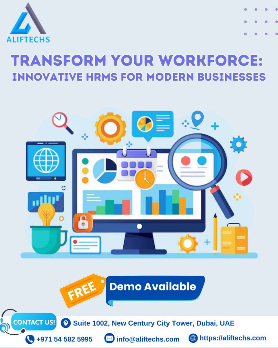 AlifTechsUAE's tweet photo. Transform your workforce with @AlifTechsUAE!
Experience the future of HR management with our innovative HRMS software! 

Contact Us:
📍 Suite 1002, New Century City Tower, Dubai, UAE
📞 Phone: +971 54 582 5995
📧 Email: info@aliftechs.com
🌐 Website: https://t.co/2MsSEOXgNe https://t.co/TJBXEKL3VO