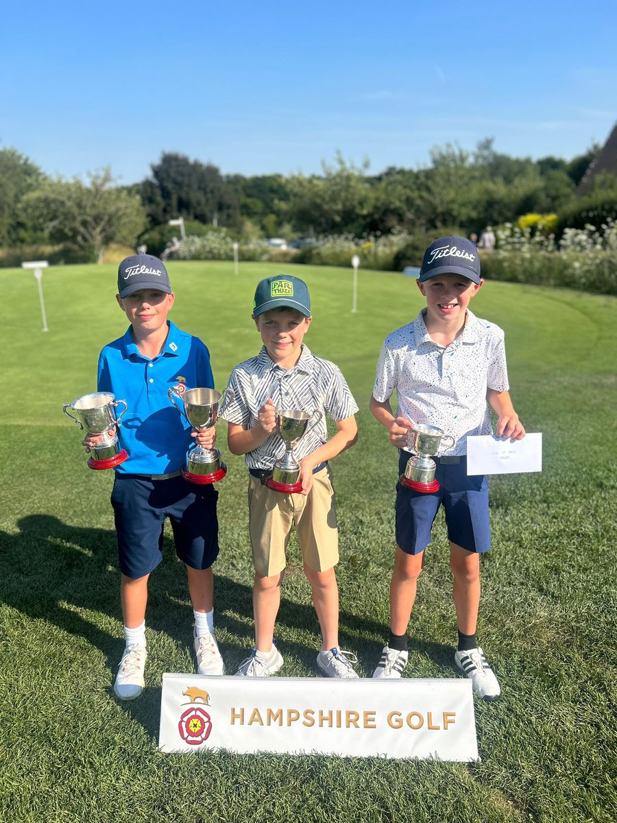 Congratulations to North Hants Junior, Albie Beeston who won the best gross overall in the Hampshire Junior Championships yesterday at Weybrook Park Golf Club.

Congratulations also to Alfie Hill who won the under 10 nett trophy with a superb score of 41! 

Well done boys! 🏆🥳