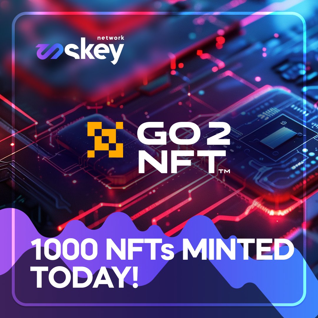 SkeyNetwork's tweet image. Our partner, @go2nft_official, minted 1,000 NFTs on our blockchain today! ⚡️

Are they about to announce another new collaboration? 👀

Thanks to partnerships like these, our #blockchain continues to grow! 🚀 #realusecase