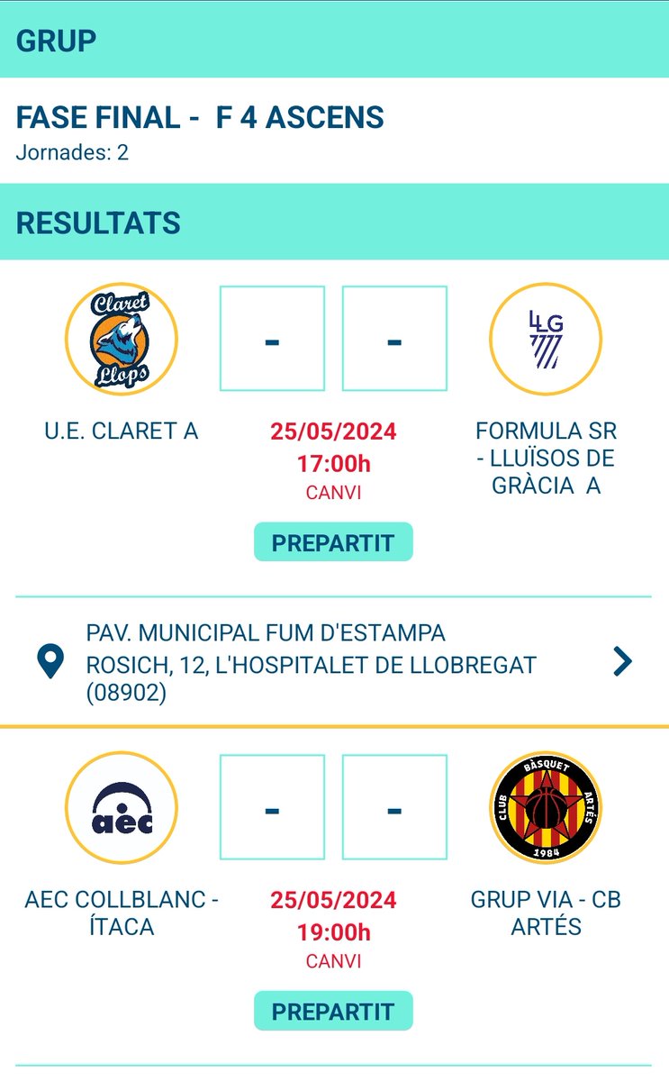 Una recomanació per la Federació. La pròxima vegada que feu una final a 4 titulada "F4 ASCENS", estaria bé que l'equip que la guanyi ASCENDEIXI de categoria. Si no, ho teniu tan fàcil com no posar el terme ASCENS, gràcies.