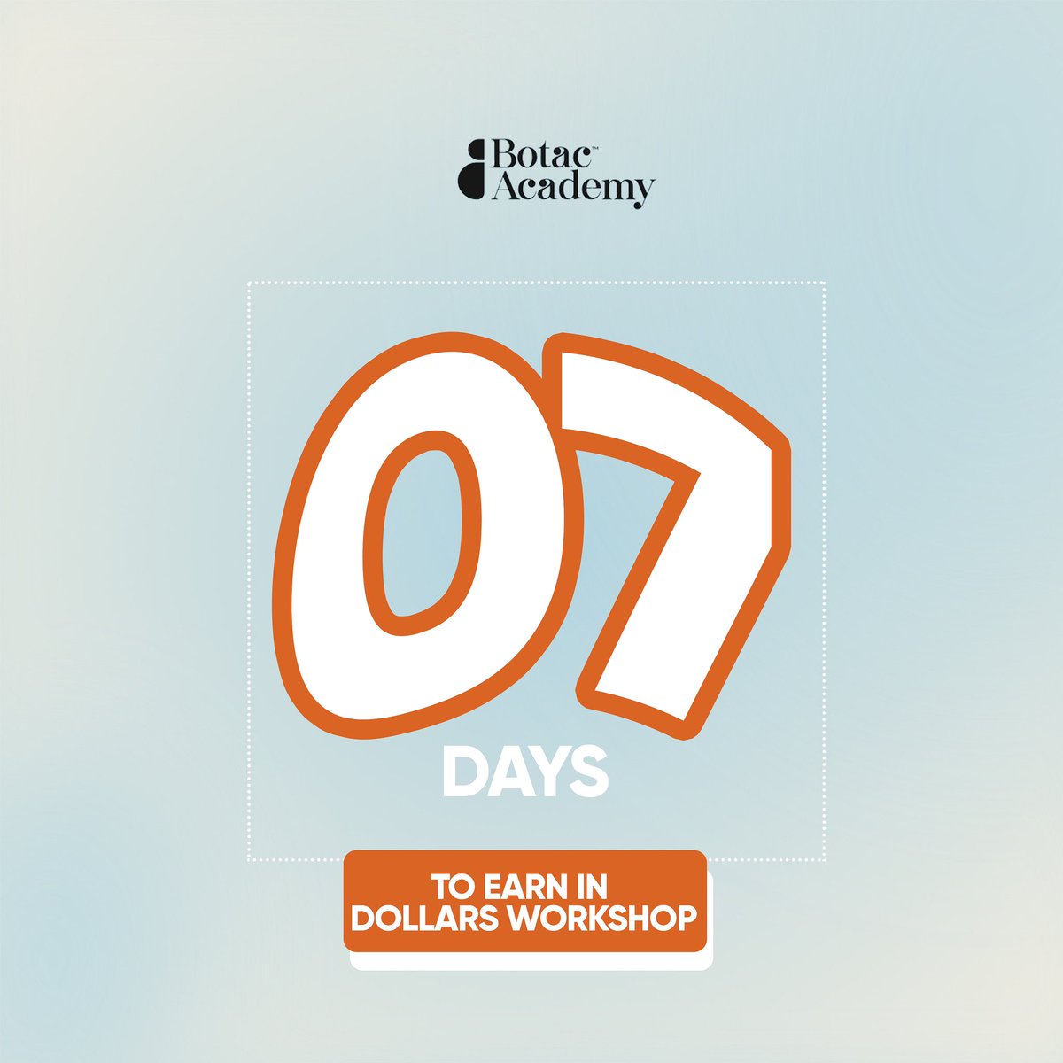 BotacAcademy's tweet photo. It’s DAY 7 and Tickets are selling out fast 🥳🥳 but there’s still room for more!

Get your tickets to the most important freelancing workshop you’ll ever attend 

REGISTRATION LINK: https://t.co/UTTCAXq6a6 https://t.co/simZAhYf0A