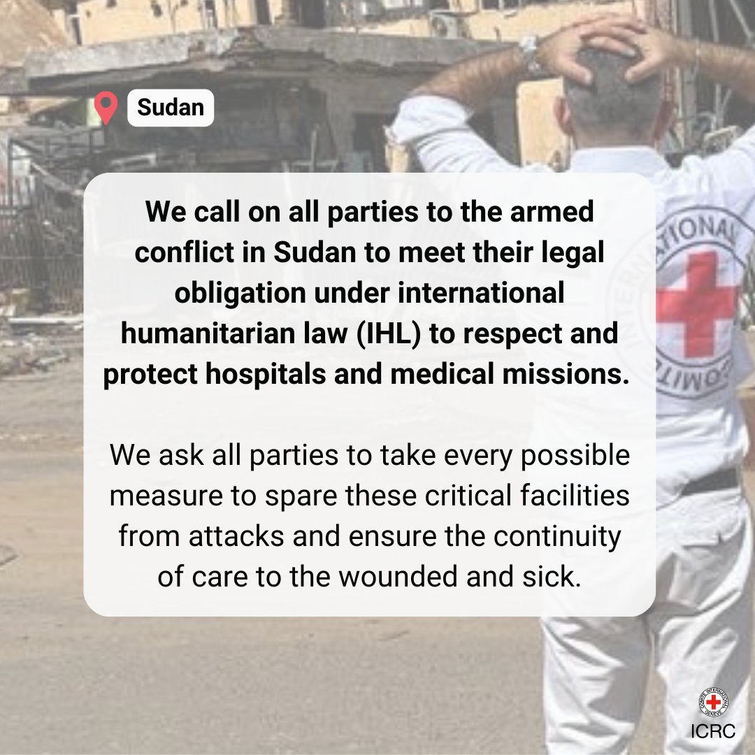 📍 Sudan | We are deeply concerned about the increase in direct attacks on the health facilities and medical missions in #Sudan, especially in Al-Fashir. 👇🏽