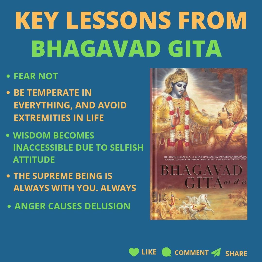 JEvolve0520's tweet image. Key Lessons from Bhagavad Gita #bhagavadgita #keylessons #successsecrets