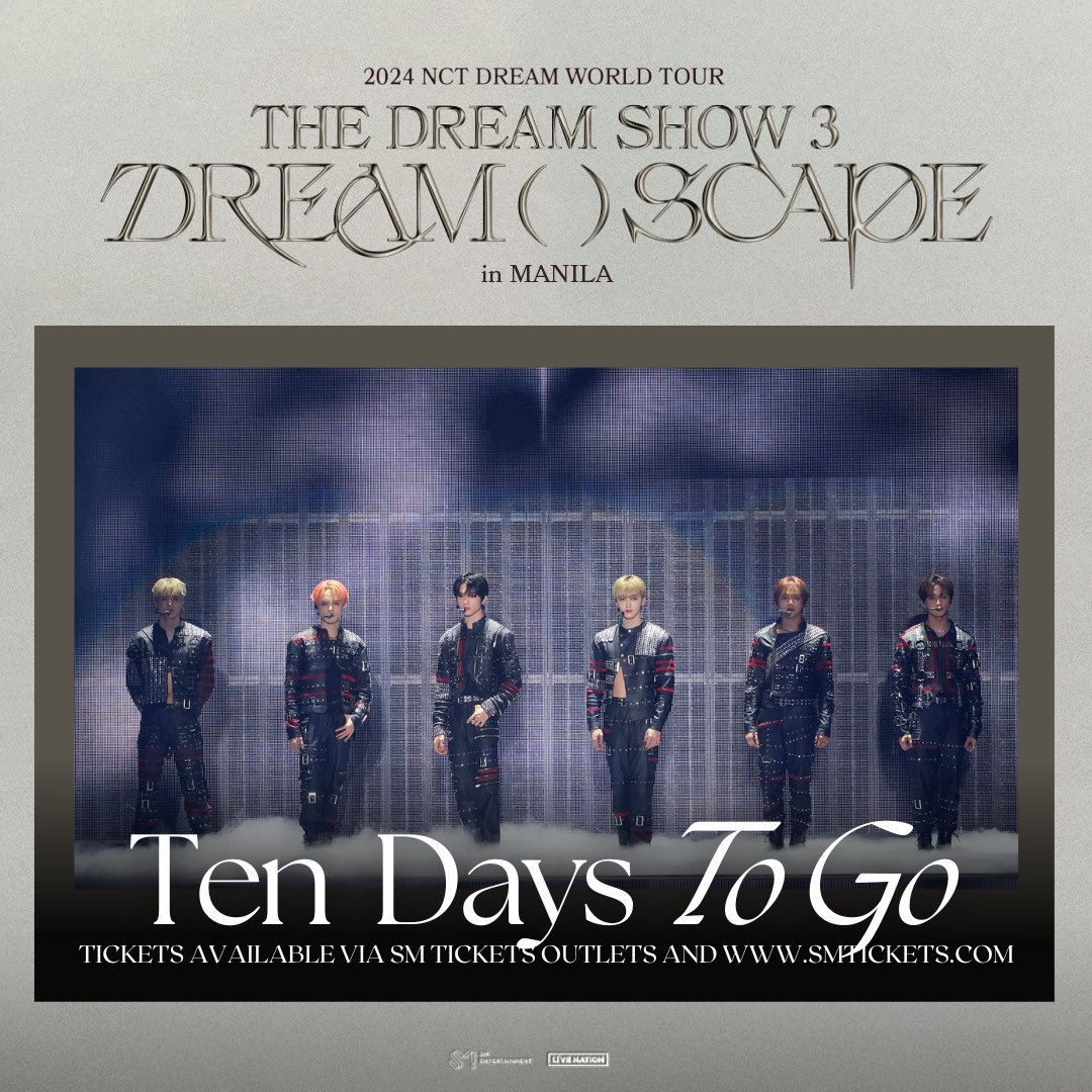 philconcerts's tweet image. Girl, let me explain 🎶 Are you ready to sing along to NCT DREAM? The 2024 NCT DREAM WORLD TOUR &amp;lt;THE DREAM SHOW 3 : DREAM( )SCAPE&amp;gt; in MANILA kicks off in ten days at the MOA Arena!

Tickets for the #THEDREAMSHOW3_IN_MANILA via SM Tickets 🎟️

#NCTDREAM_THEDREAMSHOW3_MANILA…